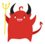 Illustration Of Cute Little Red Devil Sticker