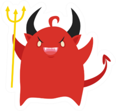 Illustration Of Cute Little Red Devil Sticker
