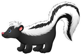 Illustration Of Cute Skunk Cartoon Sticker