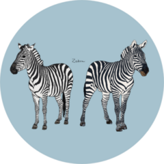 Illustration Of Cute Zebra On Blue Sticker