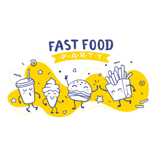Illustration Of Dancing Fast Food Sticker