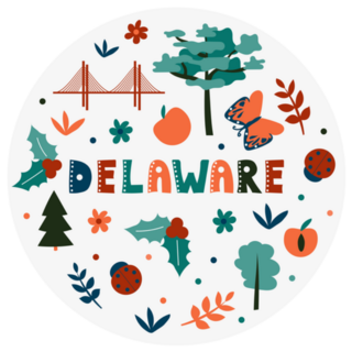 Illustration Of Delaware Theme Sticker