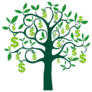 Illustration of Dollar Sign Money Tree Sticker