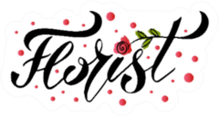 Illustration Of Florist Text For Logotype Sticker