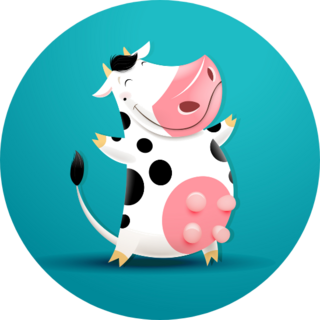 Illustration Of Funny Smiling Cow Sticker