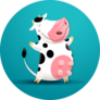 Illustration Of Funny Smiling Cow Sticker