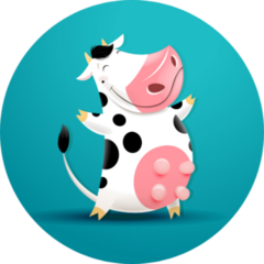 Illustration Of Funny Smiling Cow Sticker