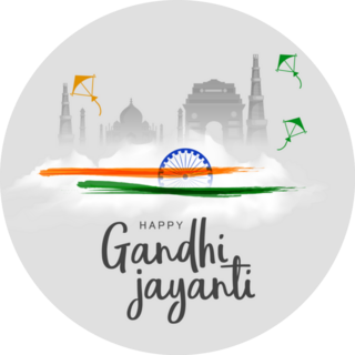 Illustration Of Gandhi Jayanti Sticker