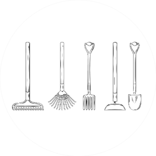 Illustration Of Gardening Landscaping Tools Sticker