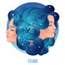 Illustration Of Gemini Constellation Hair Sticker
