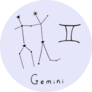 Illustration Of Gemini Zodiac Sign In Doodle Sticker