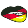 Illustration Of German Flag On The Lips Sticker