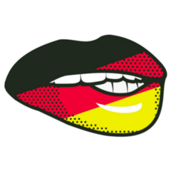 Illustration Of German Flag On The Lips Sticker