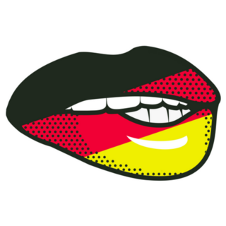 Illustration Of German Flag On The Lips Sticker