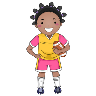 Illustration Of Girl Dressed In Football Gear Sticker