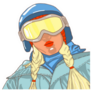 Illustration Of Girl Snowboarder Sticker 