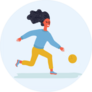 Illustration Of Girl Throwing Bowling Ball Sticker