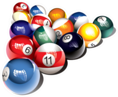 Illustration of Glossy Billiard Balls Set Sticker