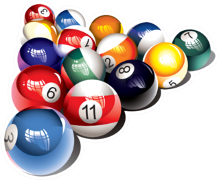 Illustration of Glossy Billiard Balls Set Sticker