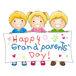 Illustration Of Grandparents Day Banner Happy Children Sticker
