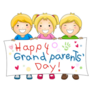 Illustration Of Grandparents Day Banner Happy Children Sticker
