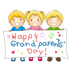 Illustration Of Grandparents Day Banner Happy Children Sticker