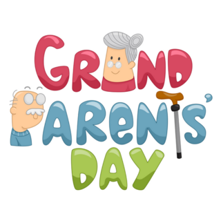 Illustration Of Grandparents Day Lettering Sticker