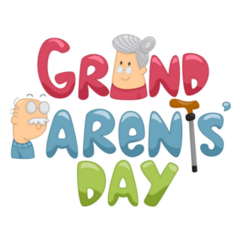 Illustration Of Grandparents Day Lettering Sticker
