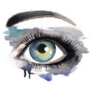 Illustration Of Grunge Beautiful Female Eye Sticker
