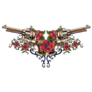 Illustration Of Guns Flower Tattoo Sticker