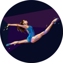 Illustration Of Gymnast Girl Jumping Sticker