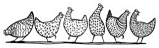 Illustration Of Hand Drawn Chickens In A Line Sticker