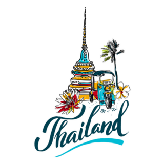 Illustration Of Hand Drawn Thailand Lettering Sticker