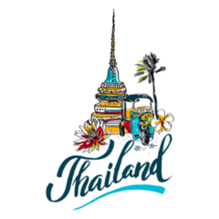 Illustration Of Hand Drawn Thailand Lettering Sticker