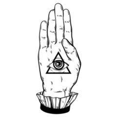 Illustration Of Hand With All Seeing Eye Pyramid Sticker