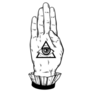 Illustration Of Hand With All Seeing Eye Pyramid Sticker