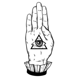 Illustration Of Hand With All Seeing Eye Pyramid Sticker