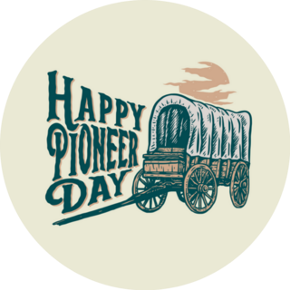 Illustration Of Happy Pioneers Day Hand Drawn Sticker