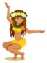Illustration Of Hawaiian Hula Dancer In Yellow Sticker