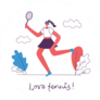 Illustration Of Healthy Tennis Lifestyle Sticker