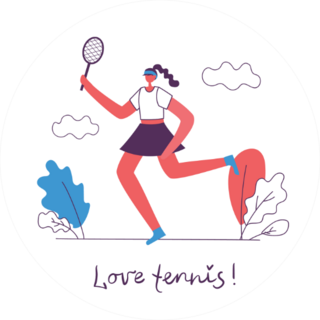 Illustration Of Healthy Tennis Lifestyle Sticker
