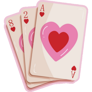 Illustration Of Heart Playing Cards Sticker