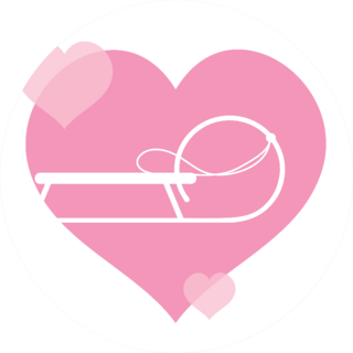Illustration Of Heart With Sled. Love Sledding Sticker