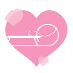 Illustration Of Heart With Sled. Love Sledding Sticker
