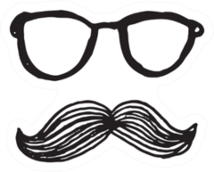 Illustration Of Hipster Men Glasses And Mustache Sticker