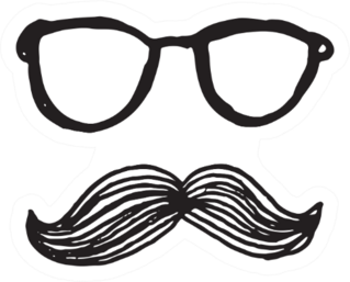 Illustration Of Hipster Men Glasses And Mustache Sticker