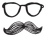 Illustration Of Hipster Men Glasses And Mustache Sticker