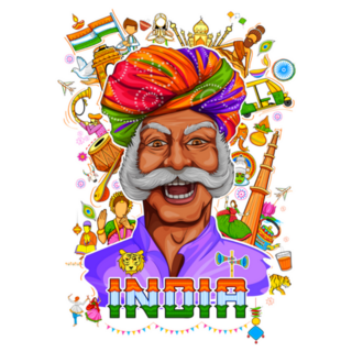 Illustration Of Indian Culture And Diversity Lettering Sticker 