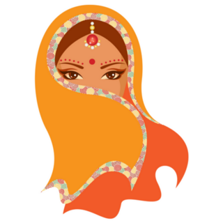 Illustration Of Indian Woman Sticker