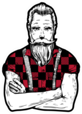 Illustration Of Ink Drawn Man With Beard And Mustache Sticker